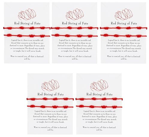 BORISCA 10 Pezzi Bracciale Sette Nodi Rosso, Regali Di Coppia Bracciale di Coppia Nodo, Lavoro a Maglia Fatto a Mano Bracciale Filo Rosso del Destino, una Testimonianza di Amore, Amicizia e Affetto