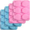 Newk Lot de 4 moules en silicone en forme de poisson pour biscuits, chocolats, bonbons, glaçons - Design mignon, 2 bleus et 2 roses, parfaits pour la pâtisserie et les travaux manuels