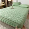 Calefee Boxspringbett Spannbettlaken 200x220 30cm, Betttuch ohne Kissenbezug Baumwolle Wasserdicht Einfarbig Grün