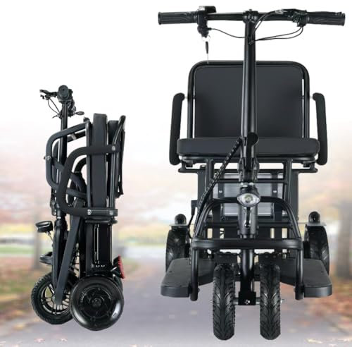 HZWJD Mobility Scooters,Folding Mobility Scooter,4 Wheel Lightweight Mobility Scooters for Adults,Portable Mobility Scooter,8Ah Battery,For Adults Elderly Disabled Outdoor Travel 8AH