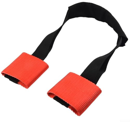 Roter Motorradlenker-Transportgurt zur Sicherung während des Transports