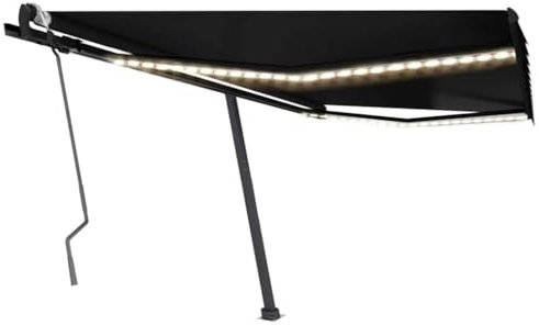 Manuell versenkbare Markise mit LED 450x300cm Anthrazit
