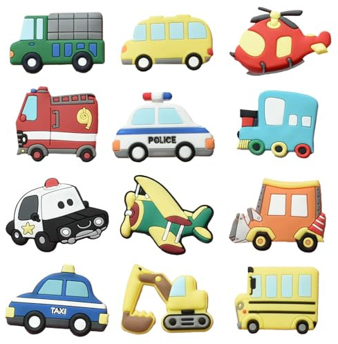 Tadpolez 12 Stück Kühlschrankmagnete Kinder, Magnete Auto,Fahrzeug Kühlschrankmagnete,Auto Kühlschrank Magnete Kinder,für Kühlschrank Baby Educational Toy (Auto)