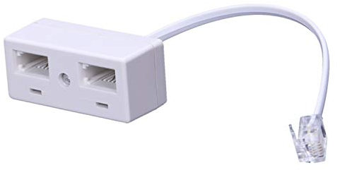 Kueohse Convertidor RJ11 macho a doble enchufe de teléfono BT UK