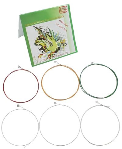 Juego de 6 cuerdas de guitarra eléctrica, cuerdas coloridas para principiantes, cuerdas de guitarra de concierto para principiantes