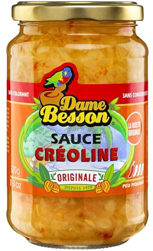 DAME BESSON – Sauce Créoline Saveur Authentique et Épicée pour Rehausser Vos Plats (Pot 320g) - Le Lot De 3