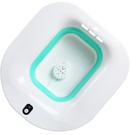 Elektrische Sitzbadewanne 37,5x34,5x14,5cm für Wc Grün | PP und Tpr, Glatte Oberfläche, AA Batterie, für Toilette, Bereich und Patienten
