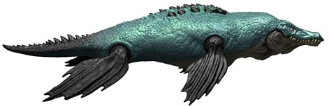 Mattel Jurassic World Gigantic Thrashers Liopleurodon | JW stor dinosauriefigur med 2 attackrörelser och evolutionsfunktion, digital lek via skanningskod, JKL87