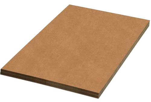 Box USA Corrugated Cardboard Sheets 20 x 30 (5 Pack) Large Card Board for Layer Separation Packaging Mailing Shipping Packing, and Protecting Products from Forklift Damage - 5 Pack