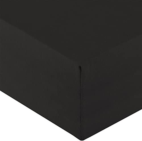aqua-textil Royal XL Spannbettlaken Boxspringbett Wasserbett 200x220-220x240 cm schwarz 210g/qm Jersey Mako Baumwolle Elasthan Spannbetttuch