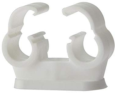 Pipe Clip Double Cliplock 15mm Box 50