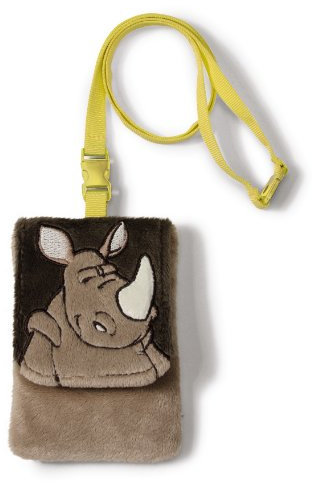 NICI 35841 - Handytäschchen Nashorn, Plüsch, 8 x 12 cm