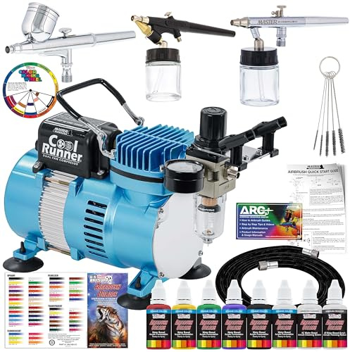 MASTER Airbrush KIT-SP19-20 Art Airbrushing System Paint Kit with Standard Compressor (11 Items) by Airbrush