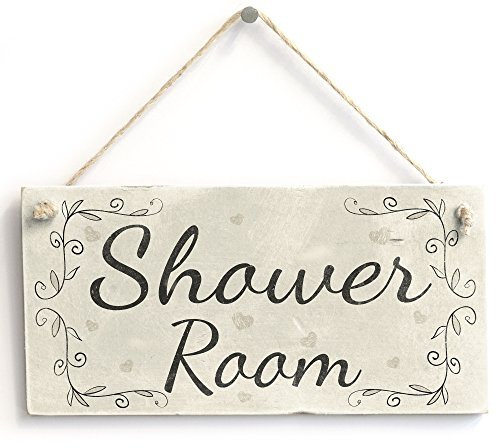 Shower Room - Handmade Vintage Home Decor Wooden Door Sign/Plaque for Bathroom