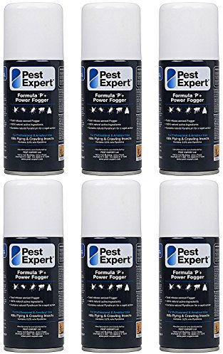 Pest Expert Formula ‘P+’ Carpet Moth Killer Fogger Treatment 6 x 150ml – Maximum Strength Moth Bombs for Fast-Acting Effective Control, Professional Strength for Approved Amateur Use