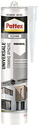 Pattex Sigillante Silicone Universale Bianco, Silicone Bagno e Infissi, Silicone Sigillante Resistente alla Muffa, Sigillante, Cartuccia da 280 ml