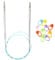 addi Turbo Original Rundstricknadel, Kunststoffschaft, Standard-Kegel und Spitzen, glatte Verbindungen, biegsame Schnur mit 10 bunten Maschenmarkierern, 80 cm