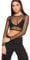 WearAll Womens Sheer Mesh Crop Top Ladies Long Sleeve Crew Neck Plain Stretch New - Black - 12-14