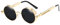 BOZEVON Punk Runde Sonnenbrille - Klassische Metall Radfahren Retro Sonnenbrille für Damen & Herren Gold-Grau