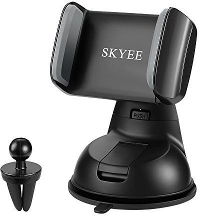 SKYEE KFZ Halterung, 2-in-1 Handyhalterung Auto mit Starker Saugnapf für Windschutzscheibe/Armaturenbrett und Lüftung Universal Handy Autohalterung für iPhone X/8/8 Plus andere Smartphone