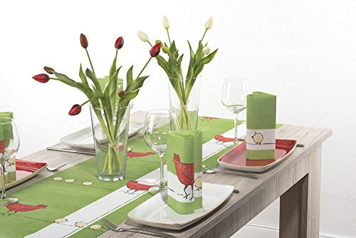Sovie HOME Linclass® Airlaid Tischläufer Tiffy | Hingucker für Frühlingsbrunch und Osterzeit | 40cm x 4,80m | 1Stück