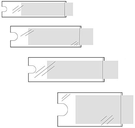 Klebeshop24 BESCHRIFTUNGSFENSTER SELBSTKLEBEND | Format + Menge wählbar | Transparent | Schmale Seite offen | Selbstklebetaschen / 35 mm x 102 mm, 120 Stück