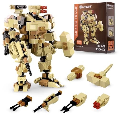 MyBuild 6012 Titan – Mech-Roboter aus Klemmbausteinen aus der Sci-Fi Serie; Beweglicher Spielzeug-Roboter mit Mecha-Rahmen ab 12 Jahren; Kompatibel mit Allen großen Marken
