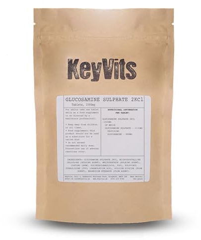 KeyVits Glucosamine Sulphate 1500 mg 2KCl, 365 Tablets (1 Year Supply), High Strength Glucosamine Tablets 1500mg