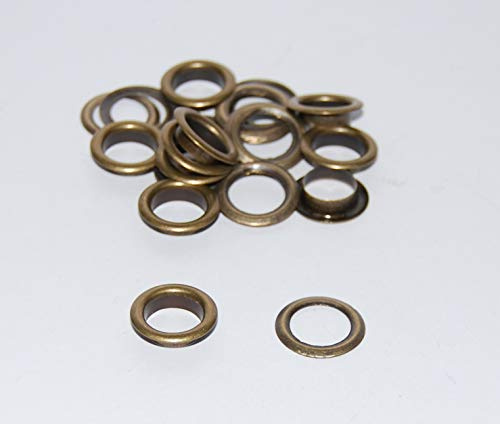 celloexpress Antique Bronze 8mm BRASS Metal Eyelets - Pack of 10 | Grommets & Washer Findings - For Leather Craft Clothing Fabric Flags Banners