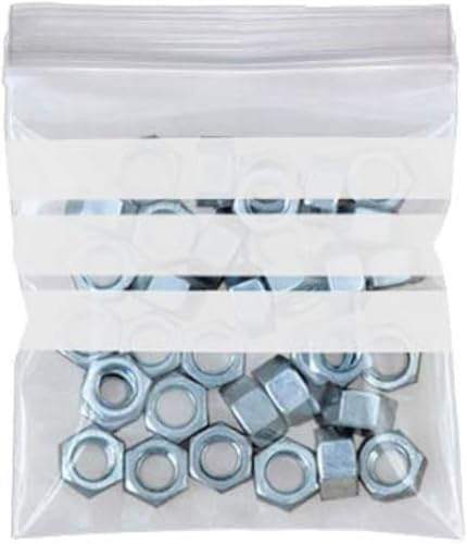 Grip Seal Bags with Write On Panel - 10 x 14 Clear Resealable Plastic Bags for Storage & Packaging (100 Pack) - Sabco