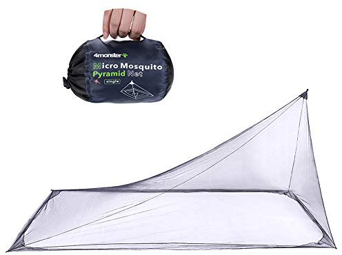 4Monster Mosquito Camping Insektennetz mit Tragetasche, kompakt und leicht, passend für Schlafsäcke, Bett, Zelt (Einzelbett)