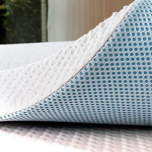 subrtex Surmatelas 90x190, sur Matelas Respirant Mémoire de Forme 5cm avec Housse en Bambou Amovible et Lavable (90 x 190 x 5cm)