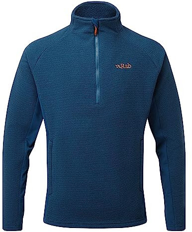 Rab Capacitor - Pile da uomo con mezza zip, peso medio, per trekking e arrampicata, Inchiostro, S