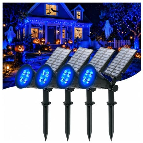 Solar Spotlights,T-SUNUS IP65 Waterproof Outdoor Solar Lights Landscape Lighting Wall Light Auto On/ Off for Tree,Patio, Yard, Garden 4Pack