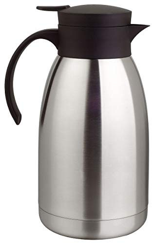 Gravidus Isolierkanne 2 Liter Edelstahl Thermoskanne mit Quick Tip Verschluss - Hält Getränke stundenlang heiß oder kalt - Elegantes Design in Silber Schwarz