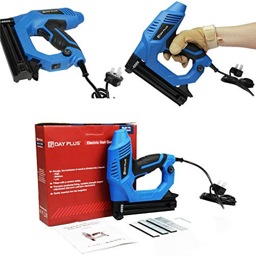 9A Electric Staple Gun & Nailer, 2m Corded 2 in 1 Heavy Duty Stapler Nailer Tacker Brad Nailer with 100pcs Nails & 300pcs Staples, Ideal for Fabrics, Upholstery & Thin Woods, 1080W