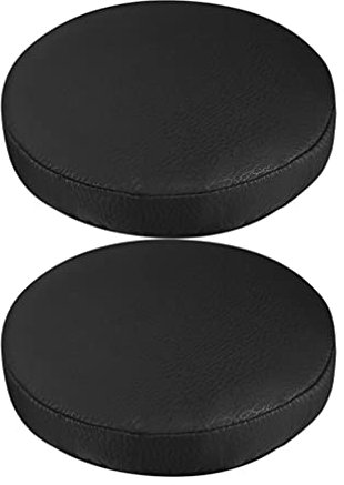 EXCEART 2Pcs Leder Stuhl Sitzbezüge Runde Hocker Deckt wasserdichte Sitzkissen Stuhl Schutzhülle Hause Büro Restaurant Bibliothek Büro Stuhl Protector Cover Schutzhülle Schwarz 30Cm