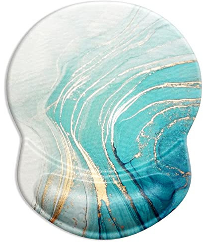 ITNRSIIET Ergonomisches Mauspad mit Gel-Handgelenkstütze, kleine Handgelenkauflage, glatte Oberfläche, rutschfeste PU-Basis, bequeme Bürobedarf, Schmerzlinderung, 22,1 x 18,3 cm,