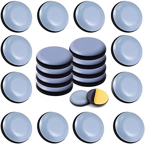 Uni-Fine 24 Piezas PTFE Teflón Redondos,Autoadhesivos Planeadores para Muebles,Deslizadores para Muebles Ideal para Mover Muebles Pesados, Ayudar en la mudanza y organizar Las oficinas(20 mm)
