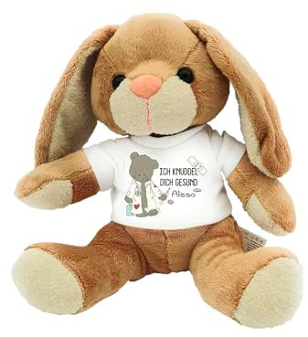 Kilala Kuscheltier Hase, Gute Besserung, personalisiert mit Namen, weich und waschbar, 19 cm groß, Geschenk zur Genesung, für kranke Kinder bei Krankenhausbesuch