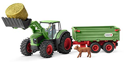 schleich 42379 Traktor mit Anhänger, für Kinder ab 3+ Jahren, FARM WORLD - Spielset