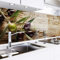 danario Küchenrückwand selbstklebend - Glasoptik - Spritzschutz Küche - versteifte PET Folie - 0,8 mm - Oliven - 60cm x 280cm