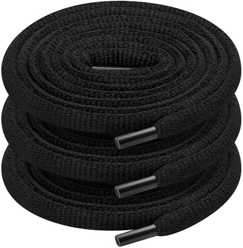 UpUGo 3 Pair Oval Shoe Laces, Half Round 1/4 Shoelaces for Athletic Running Sneakers Shoes Boot Strings