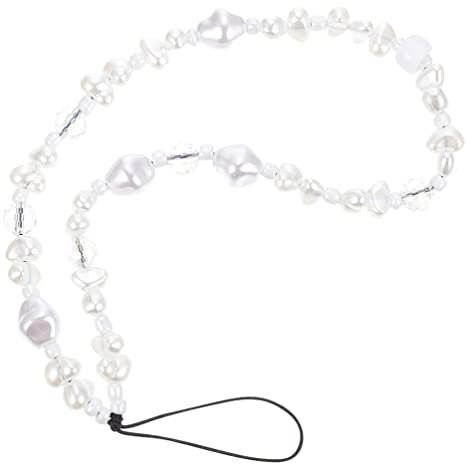 PartyKindom Sparkle Mobile Phone Pearl Chain Decorative Beaded Phone Charm Hanging Rope
