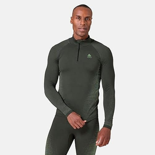 Odlo Herren Funktionsunterwäsche Langarm Shirt mit Reißverschluss Performance WARM ECO, odlo Graphite Grey - Lounge Lizard, XL
