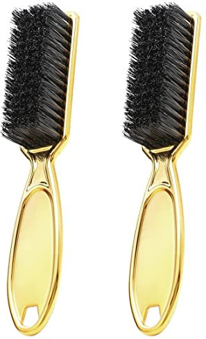 NIANOPKM 2Stück Reinigungsbürste,Klingen-Reinigungsbürste, Nylonbürste Nagelbürste,Trimmer,Friseur-Reinigungsbürste,Haarschneidemaschinen Werkzeug(Gold)