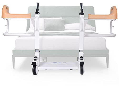 Duschstuhl mit Rollen für Senioren, Toilettenstuhl Höhenverstellbar Fahrbar, Toilettenstuhl für Senioren mit Armlehne und Rückenlehne, Patiententransferstuhl, für Ältere Menschen, Bis 100kg