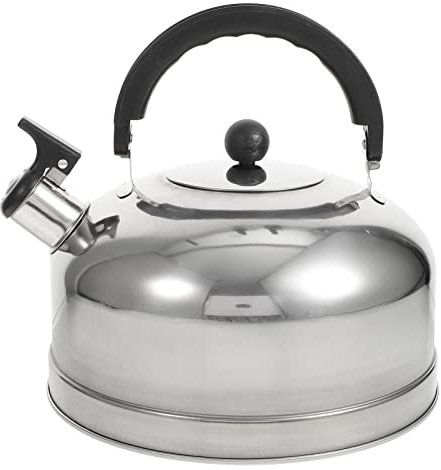 Cabilock Whistling Tea Kettle Tea Pots for Stove Top Stainless Steel Tea Kettle Water Kettle with Folding Handle Flat Bottom Teakettle Fast to Boil Suitable for All Heat Sources 4L