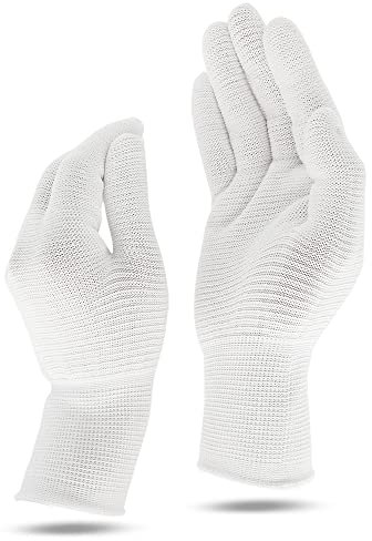 Youneedthat Aerosilver - Guantes de seguridad de nitrilo con mango antideslizante para eczema, color blanco (S, M, L) - Preparación de alimentos - Talla S