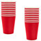 ATBEAMEN 16PCS Red Paper Cups, Disposable Paper Cup Solid 9oz Paper Cups Tableware Birthday Decorations Party Cups Party Drinking Cups for BBQs,Christmas,Picnic,Baby Shower,Xmas Party Cups Supplies